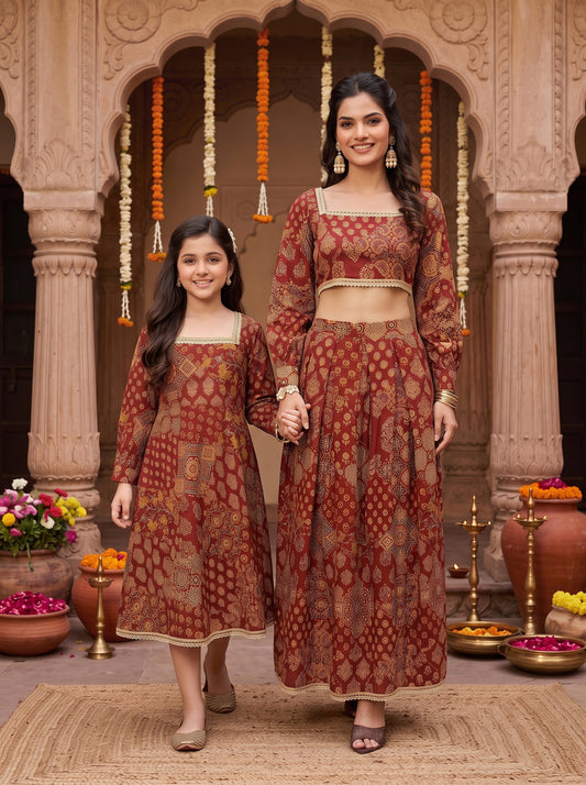 Mother & Daughter Matching Set – Cotton Ethnic Wear