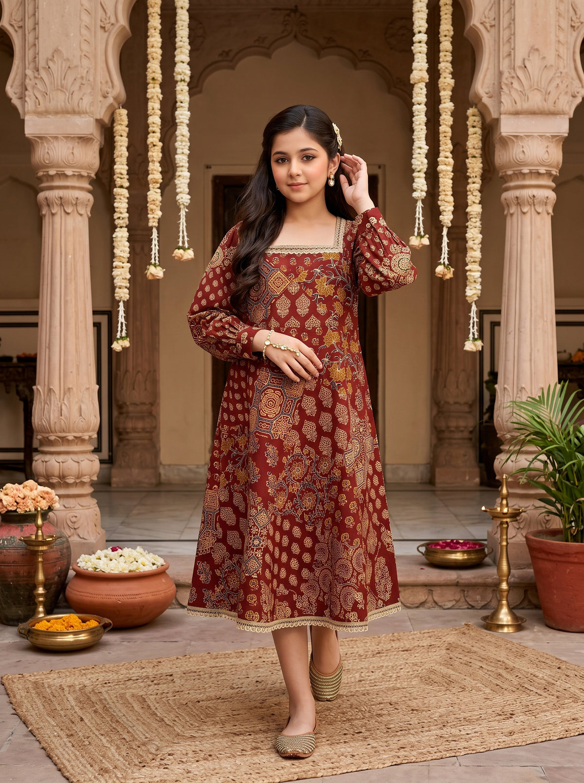 Girl’s Cotton Kurta Set – Festive Ethnic Wear