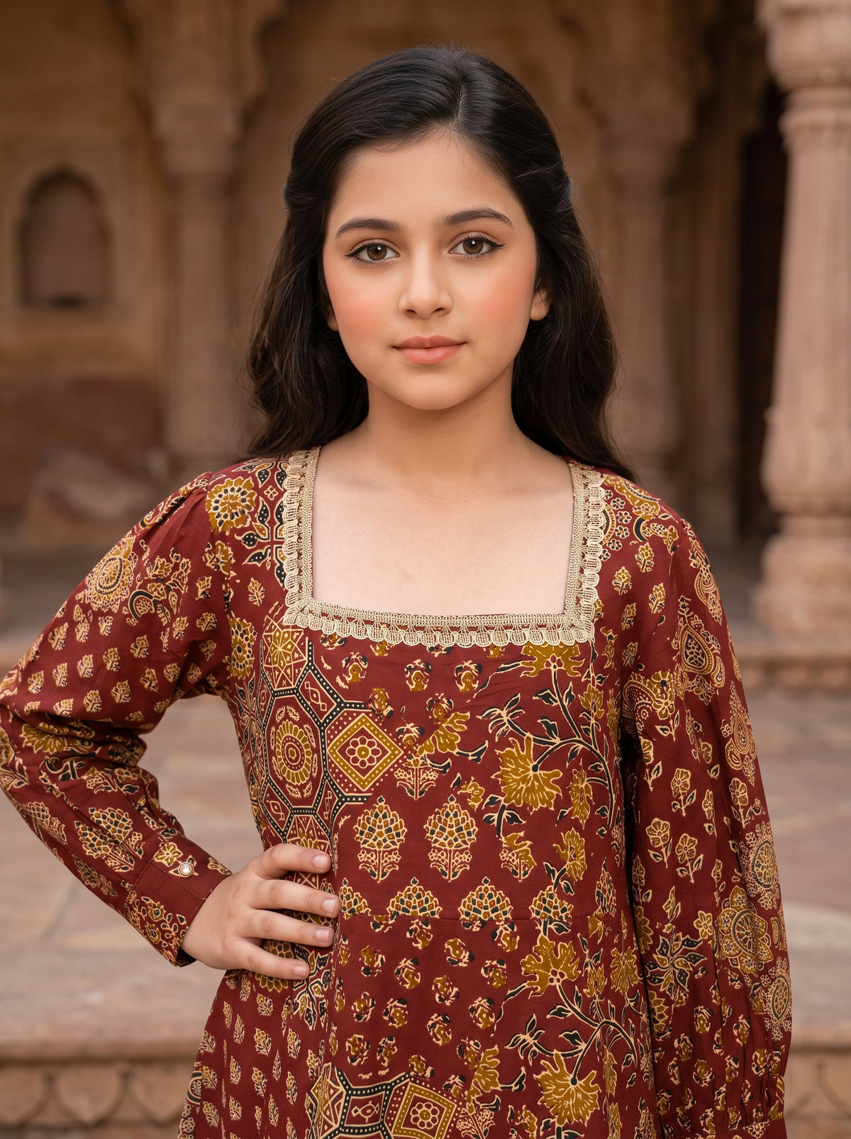 Girl’s Cotton Kurta Set – Festive Ethnic Wear