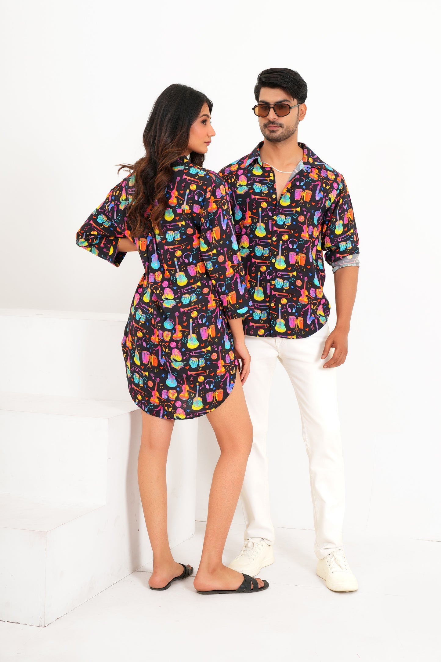 Couple Co-Ord Combo – Printed Resort Matching Set