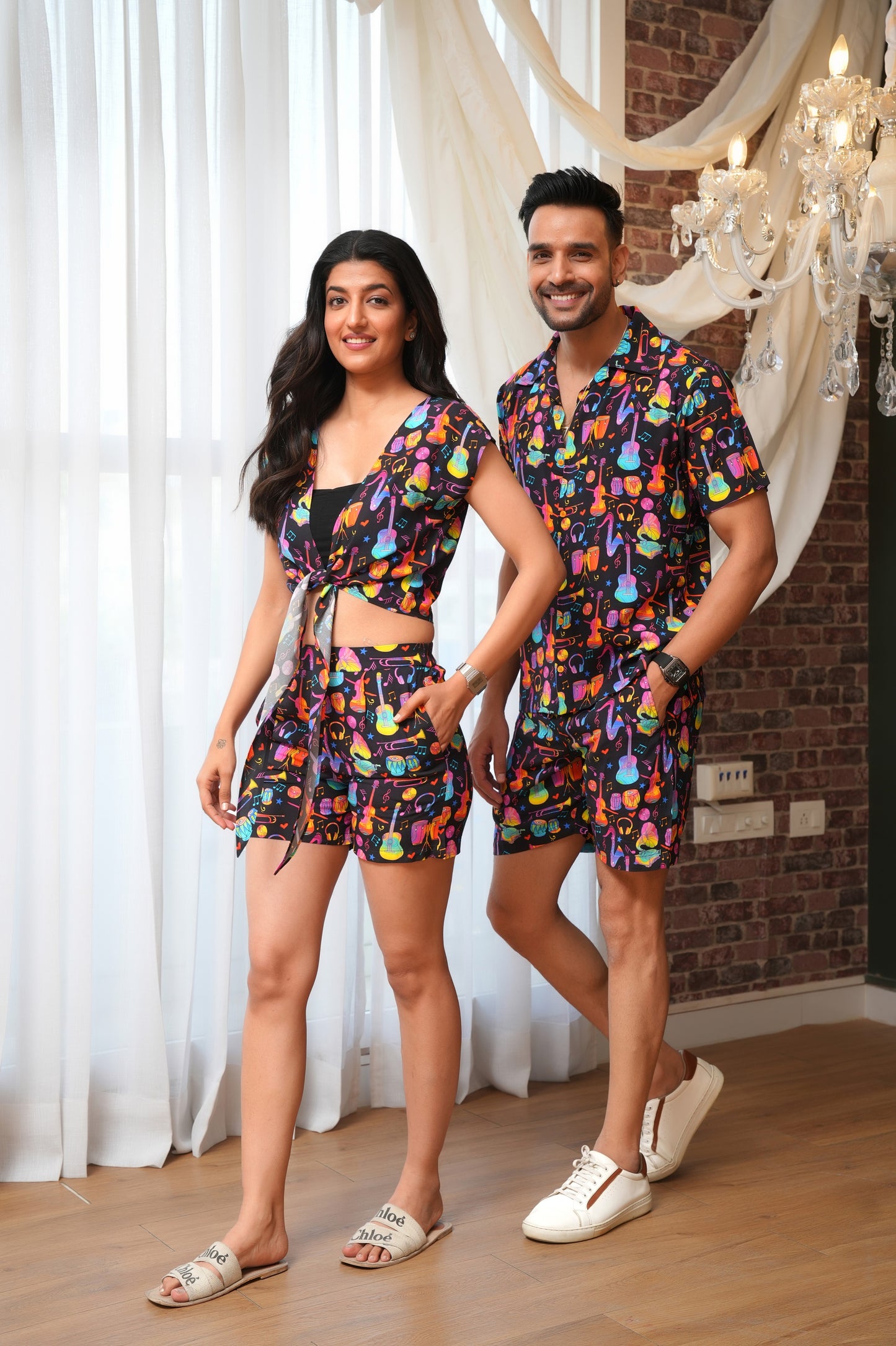 Couple Printed Co-Ord – Matching Shirt & Shorts