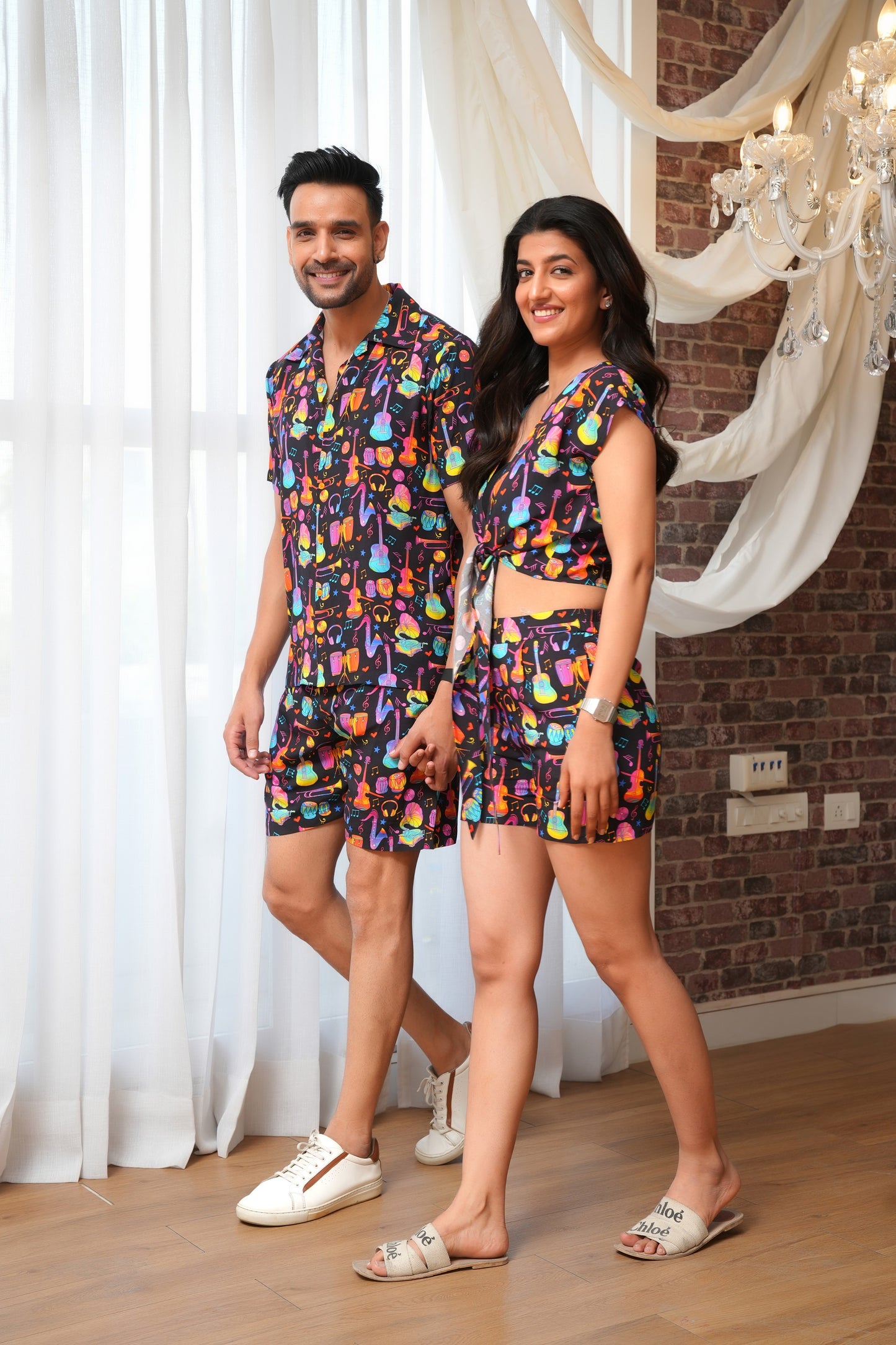 Couple Printed Co-Ord – Matching Shirt & Shorts
