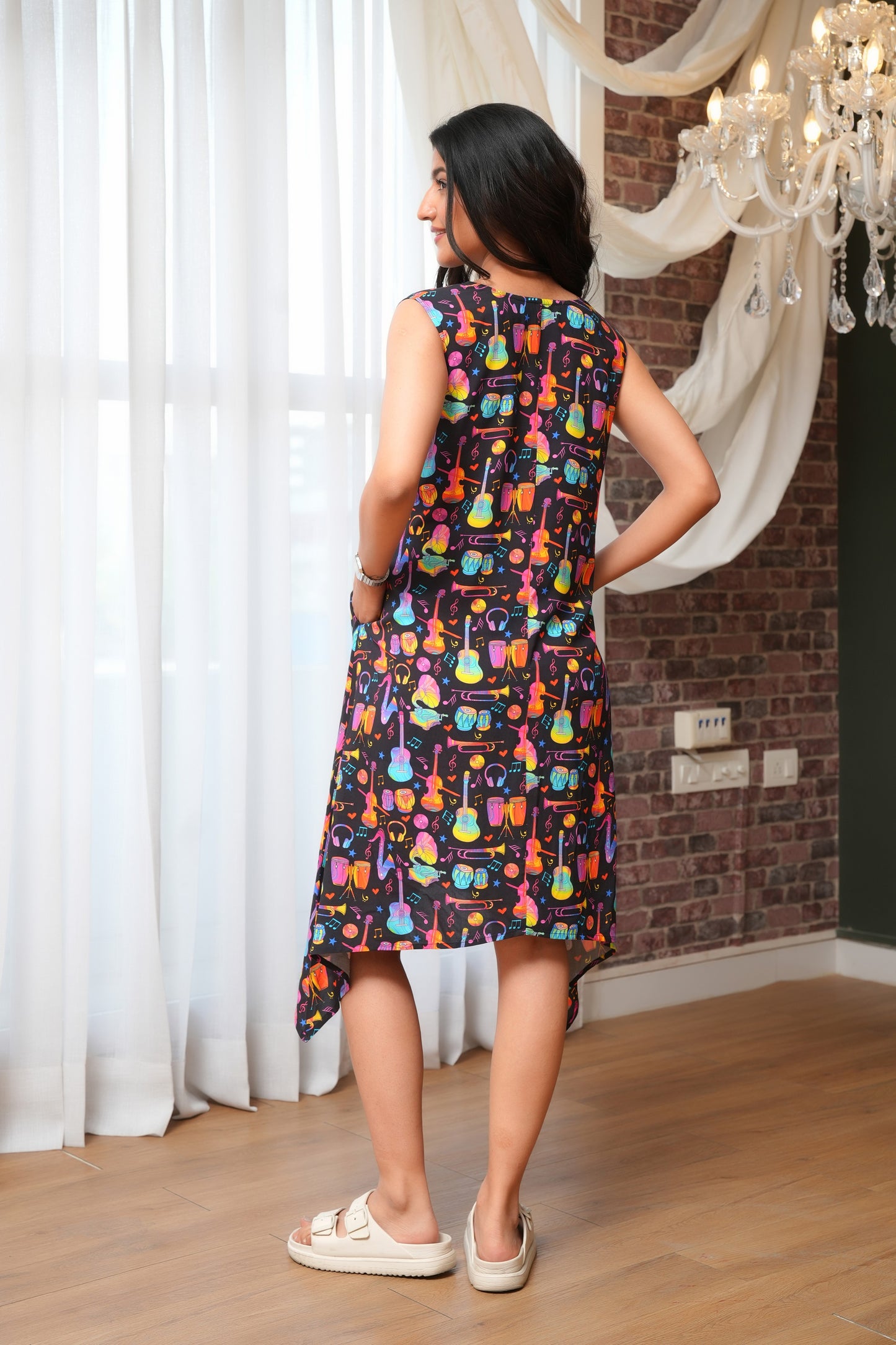 Girls’ Printed Midi Dress – Resortwear Style