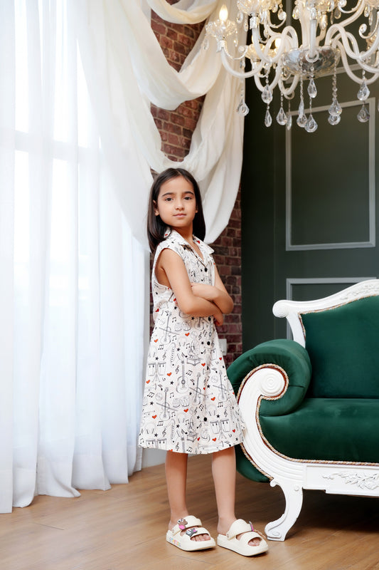 Girl’S Resort Dress – Sleeveless A-Line Tropical Printed Summer Wear