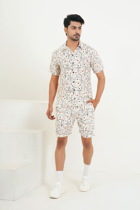 Men’S Matching Co-Ord Set – Funky Print Vacation Outfit