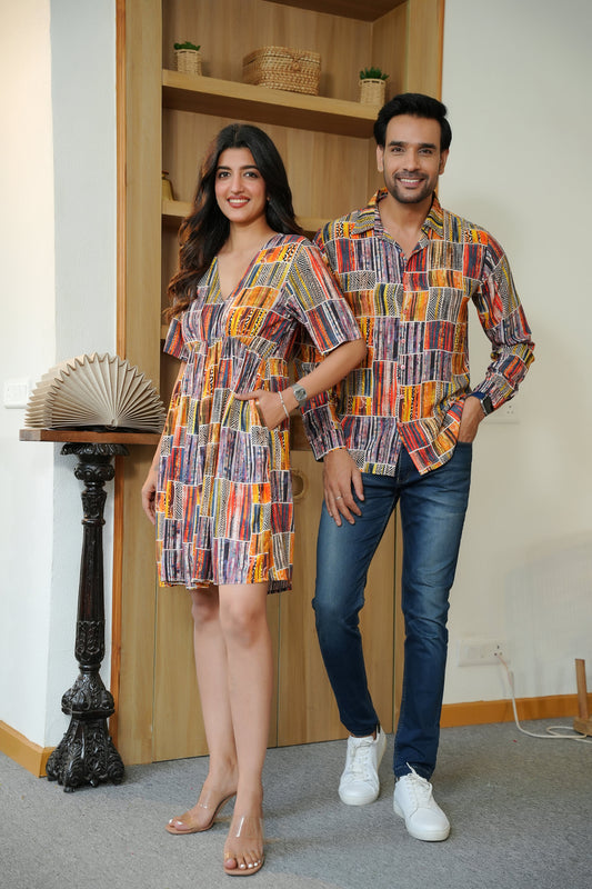 Couple Twinning Outfit – Shirt and Dress for Vacation Parties