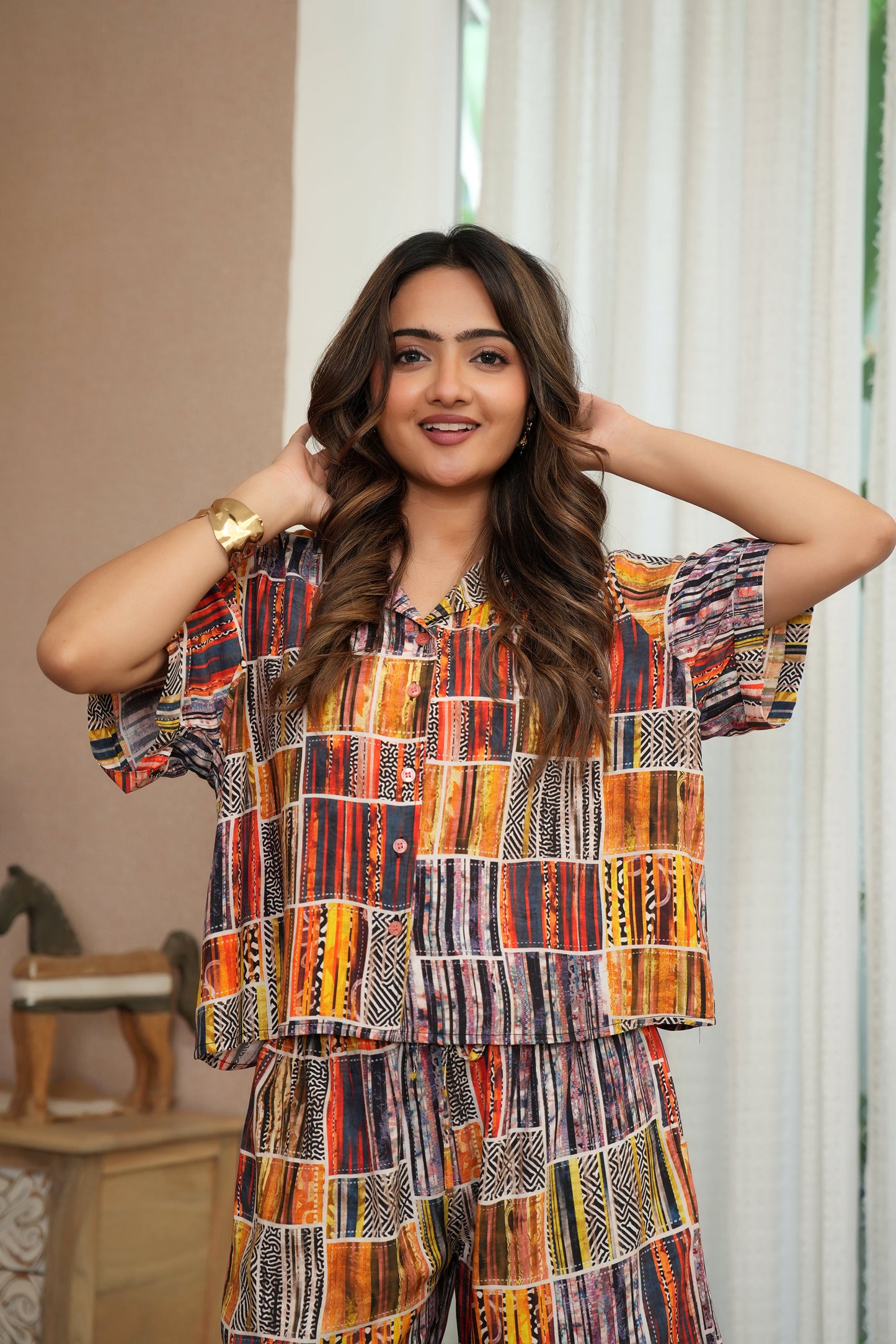 Womens Beach Co Ord Set – Shirt and Shorts Vacation Wear