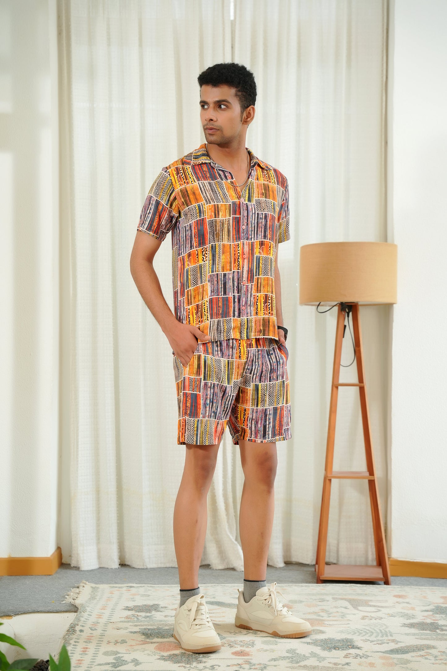 Mens Beach Co Ord Set – Shirt and Shorts Vacation Wear
