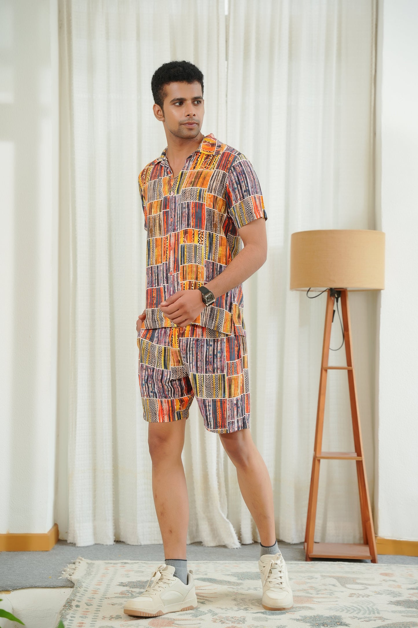Mens Beach Co Ord Set – Shirt and Shorts Vacation Wear