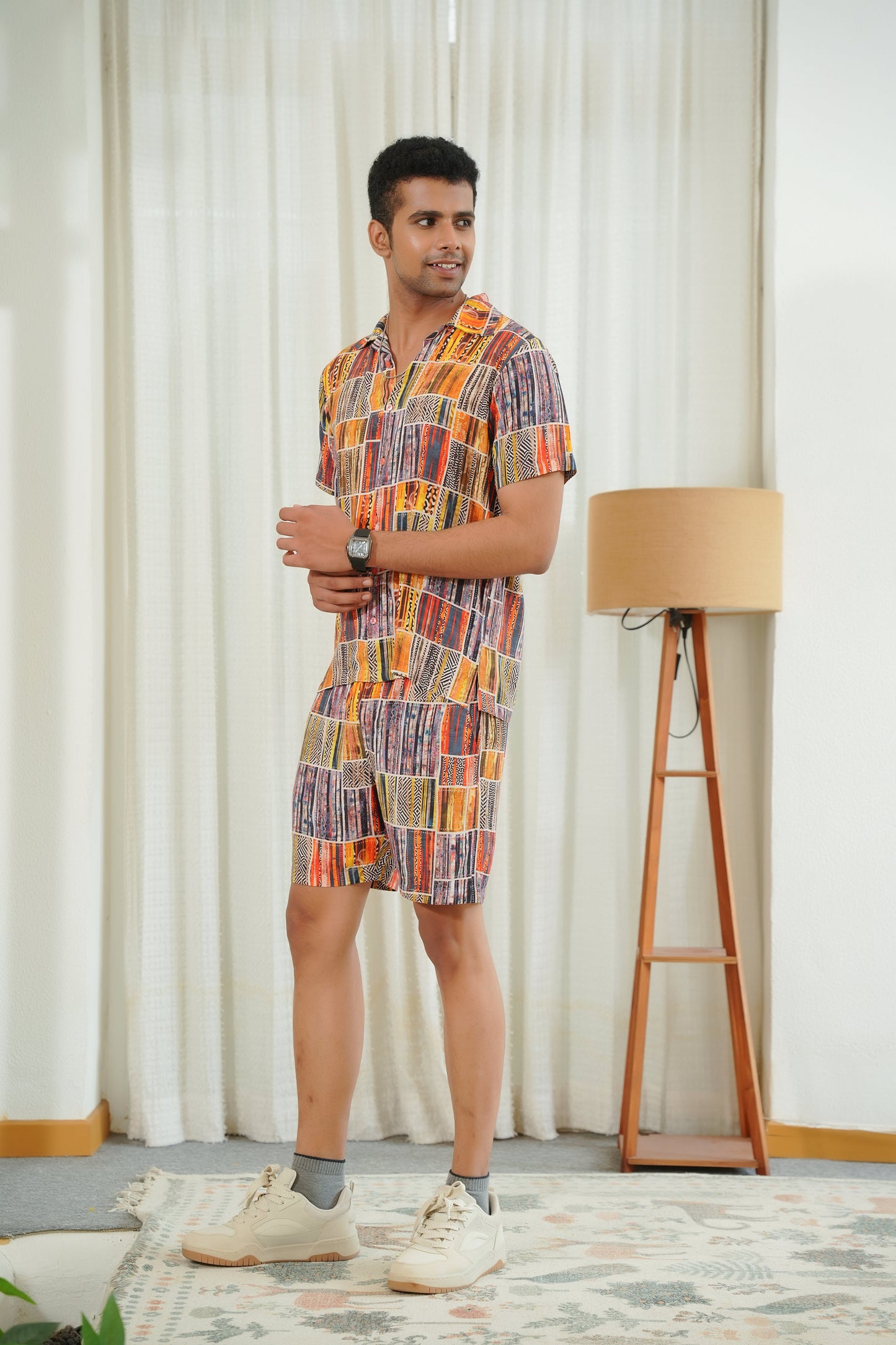Mens Beach Co Ord Set – Shirt and Shorts Vacation Wear