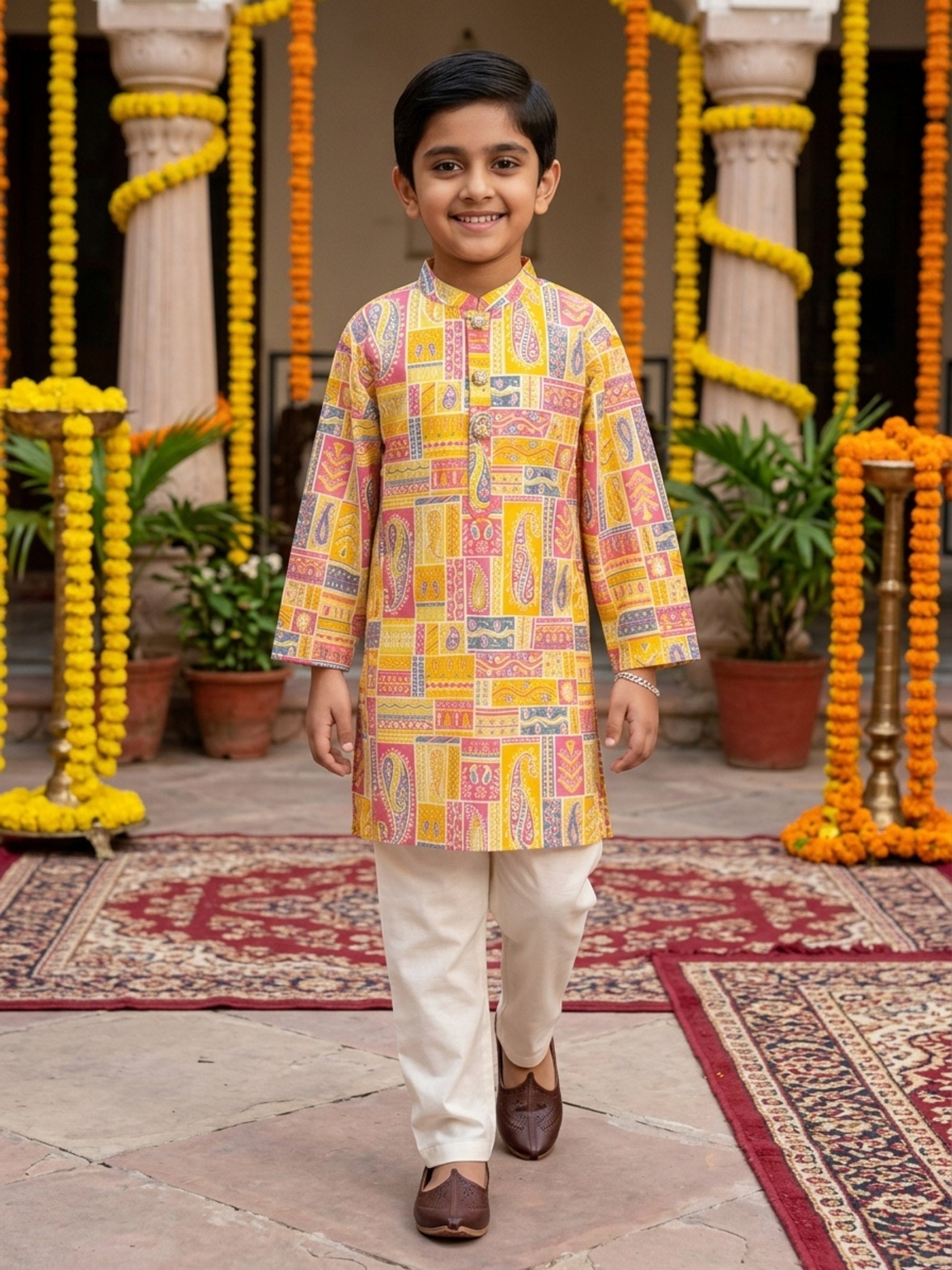 Boys Cotton Kurta Pajama Set – Festive Ethnic Wear