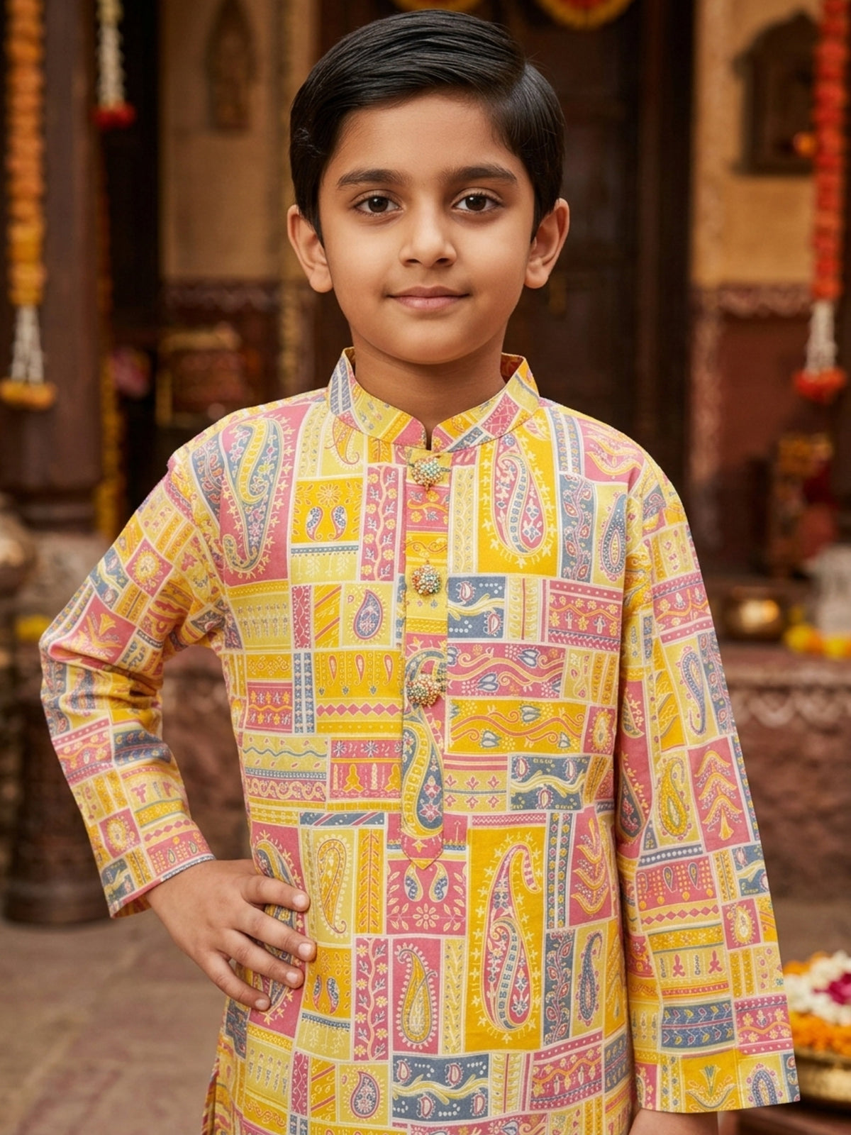 Boys Cotton Kurta Pajama Set – Festive Ethnic Wear