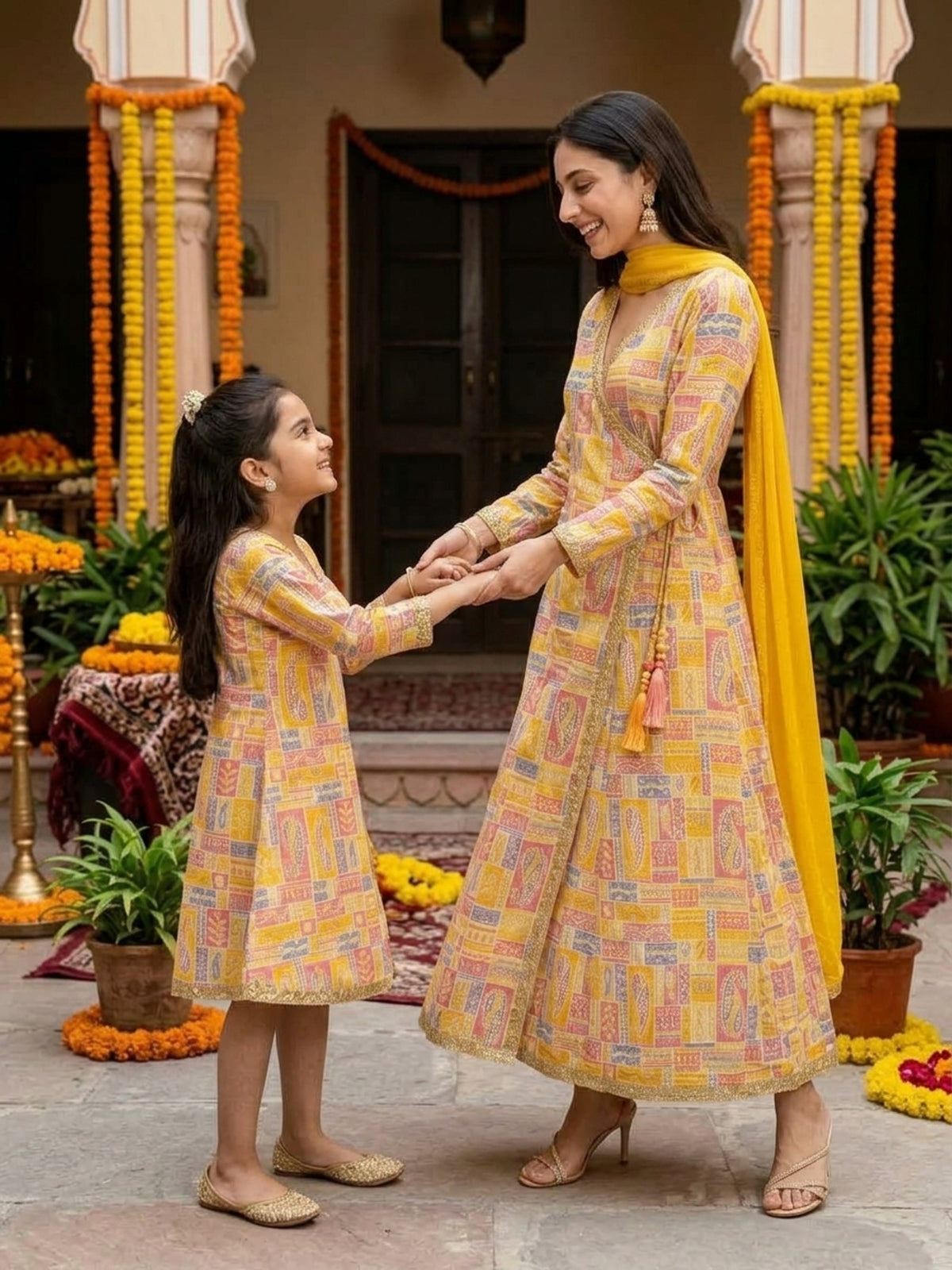 Mother & Daughter Matching Set – Cotton Ethnic Wear