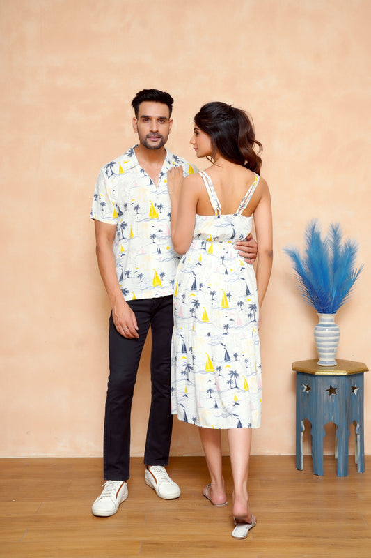 Romantic Couple Matching Resort Wear – Premium Viscose Sets