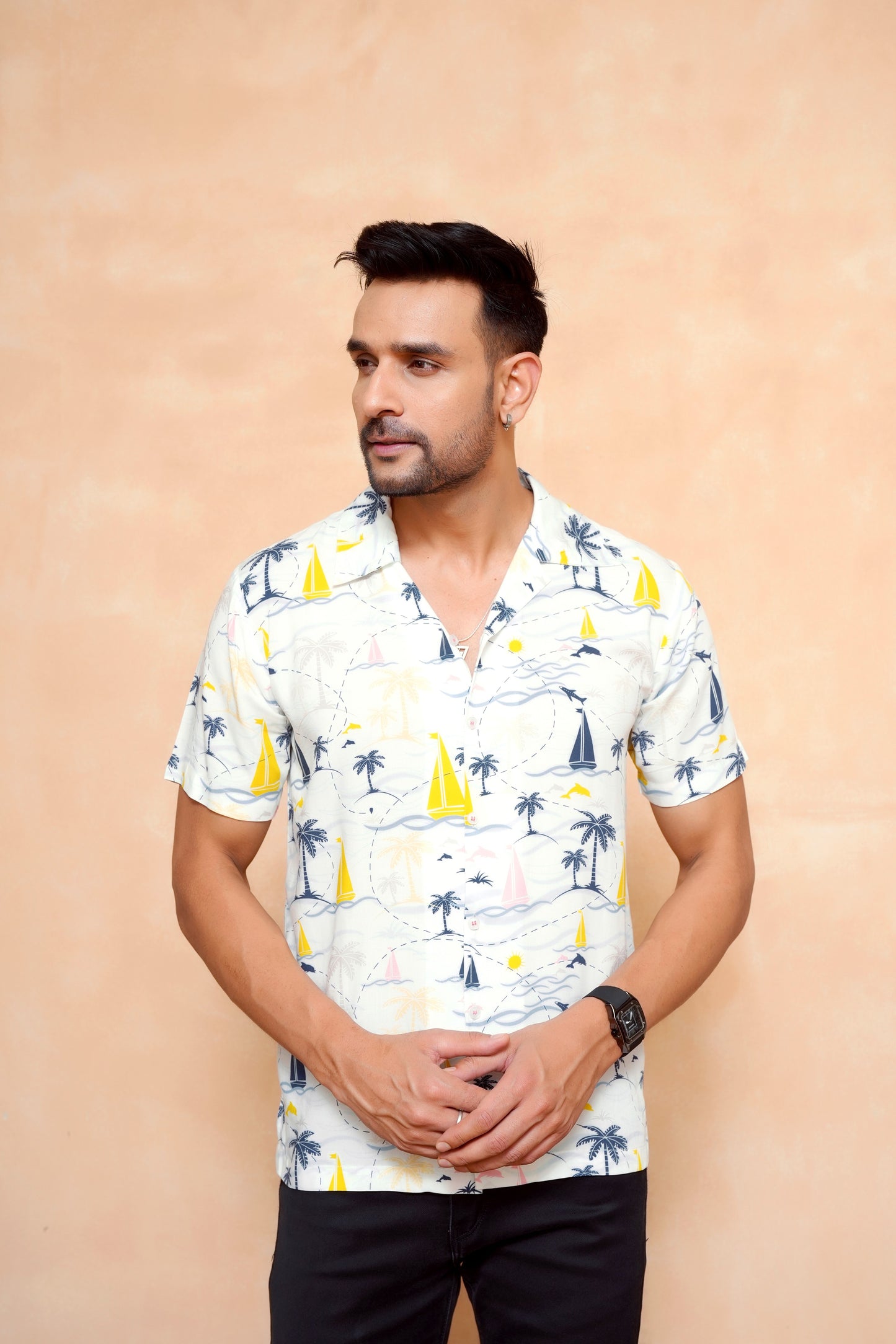 Men's Short Sleeve Cabana Shirt – Lightweight Tropical Outfit