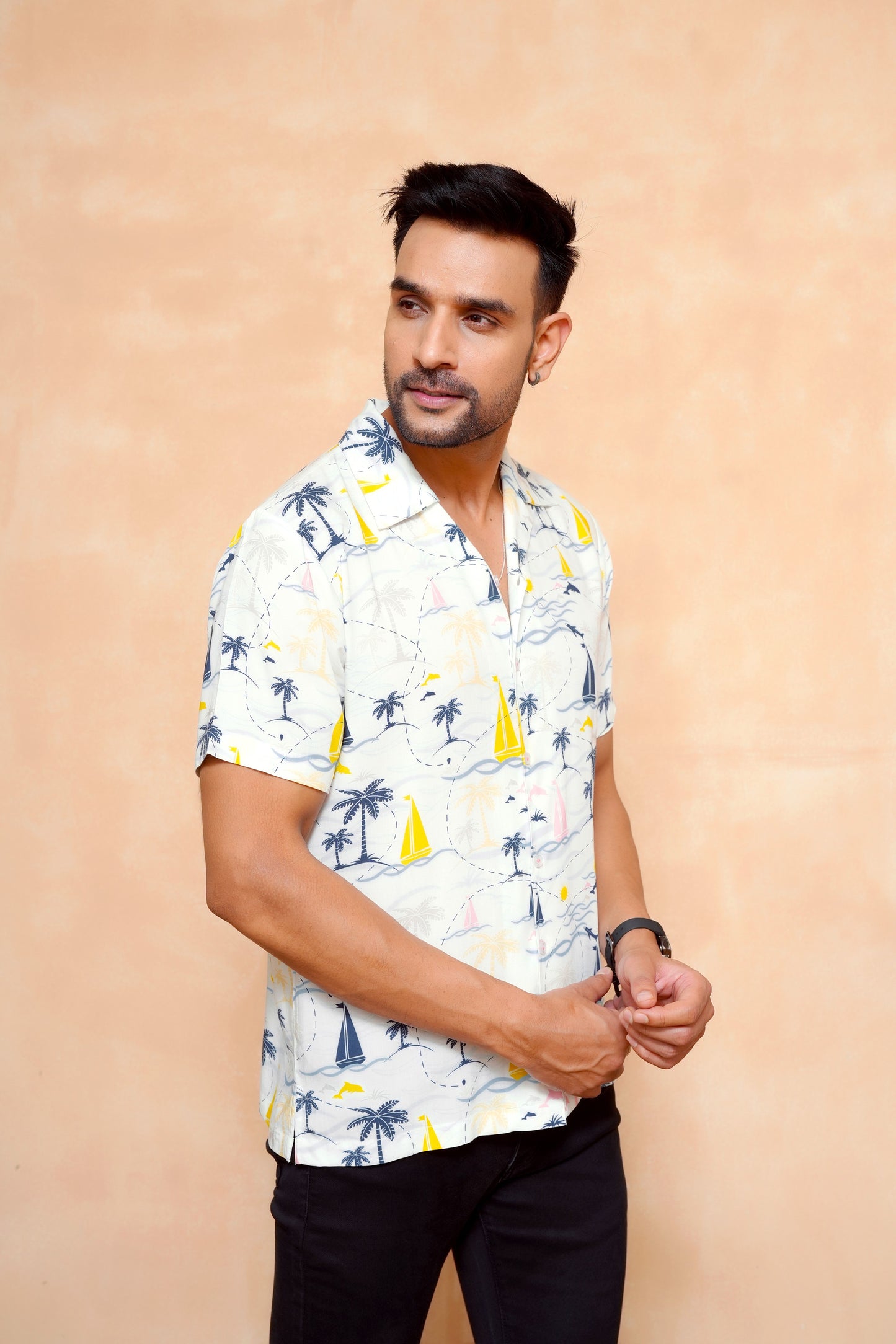 Men's Short Sleeve Cabana Shirt – Lightweight Tropical Outfit