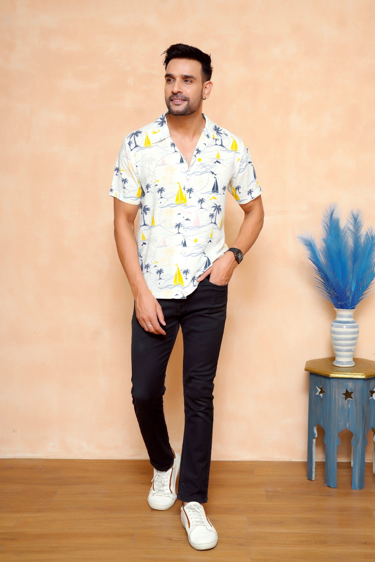 Men's Short Sleeve Cabana Shirt – Lightweight Tropical Outfit