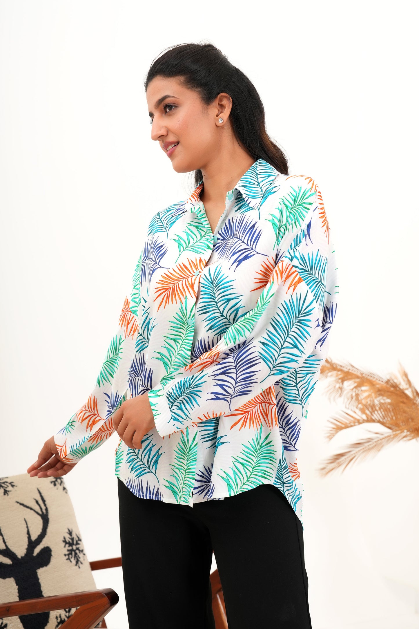 Full Sleeve Shirt for Women – Allover Printed Resort Fashion