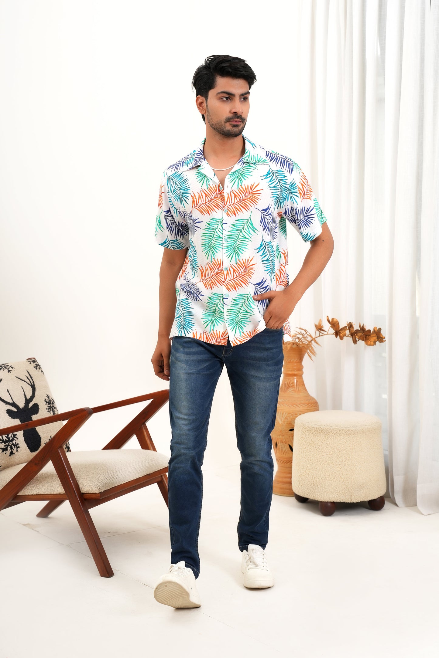 Men’s Tropical Cabana Shirt – Short Sleeve Summer Staple