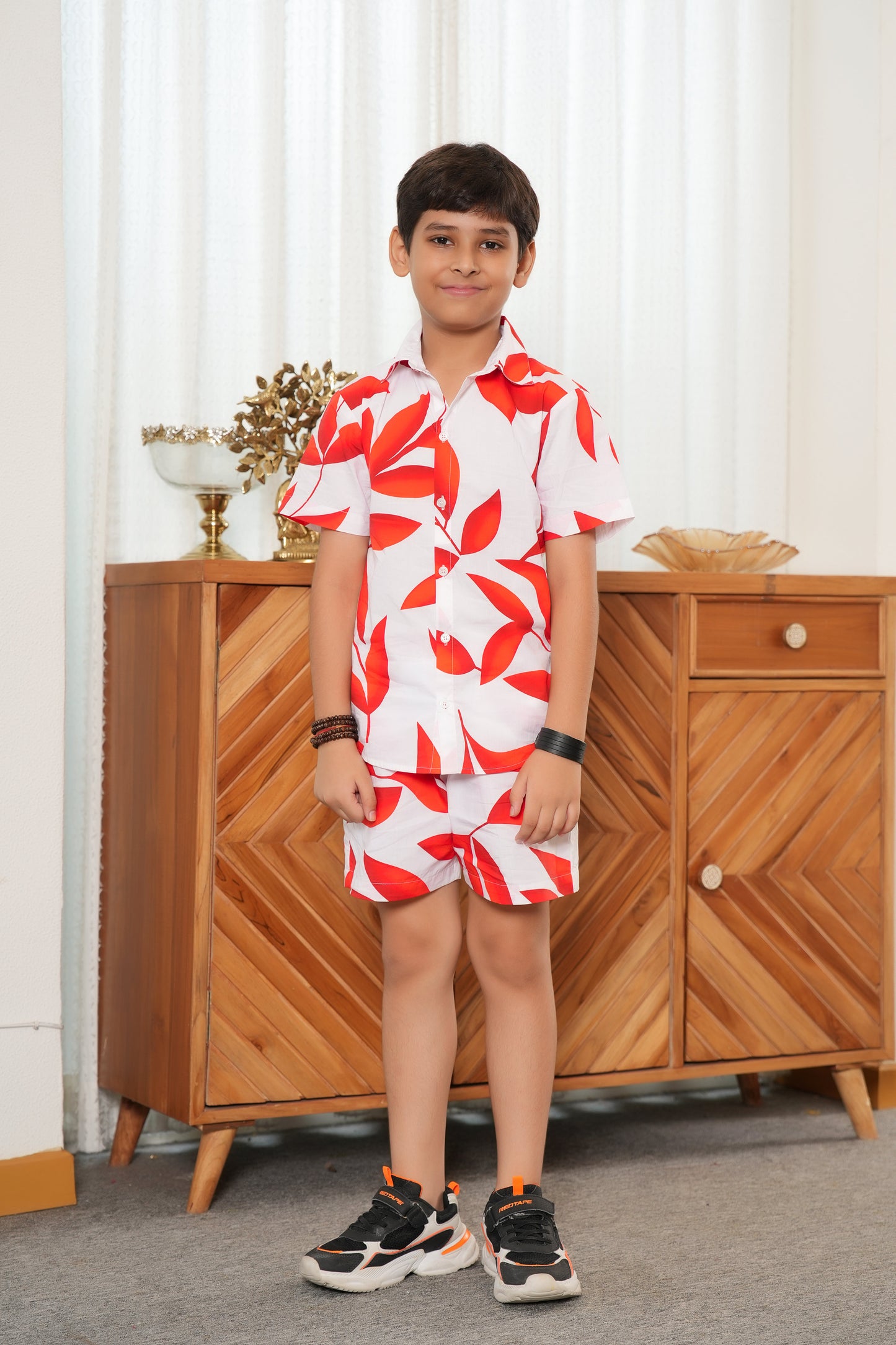 Boys Tropical Co Ord Set – Cotton Shirt and Shorts for Beach Holiday and Birthday
