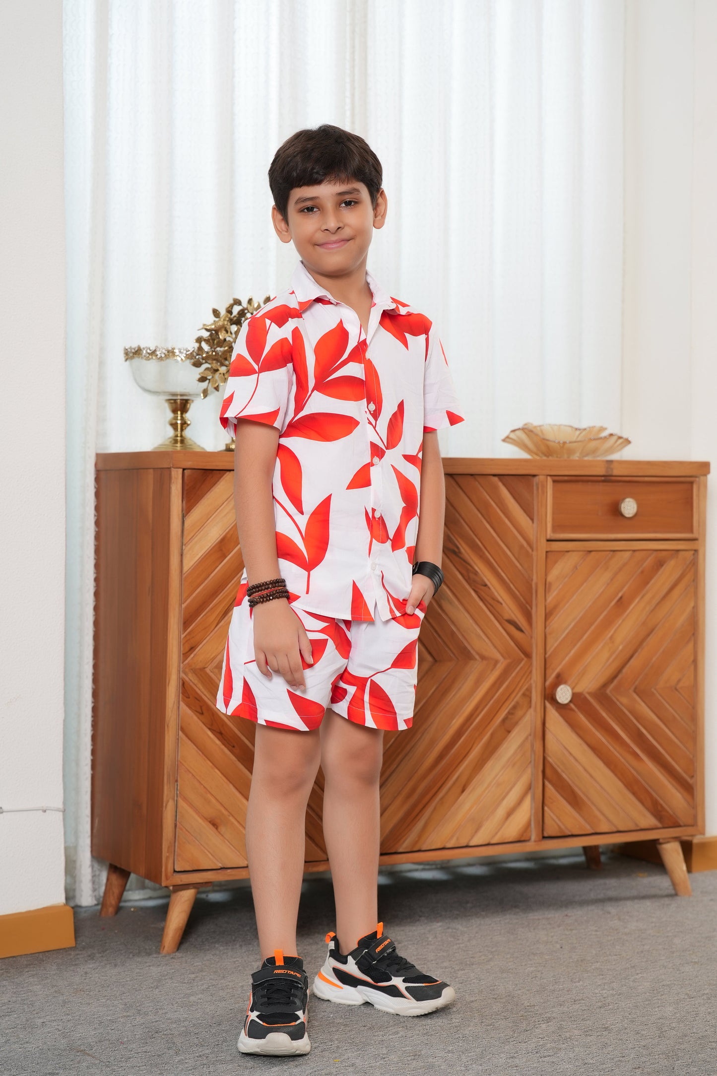 Boys Tropical Co Ord Set – Cotton Shirt and Shorts for Beach Holiday and Birthday