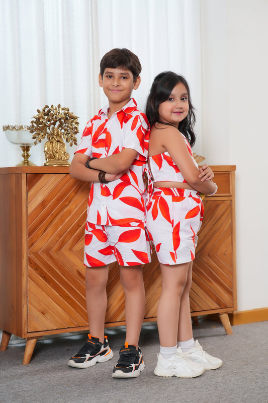 Brother Sister Matching Outfits – Cotton Resort Wear for Family Vacation and Photoshoot
