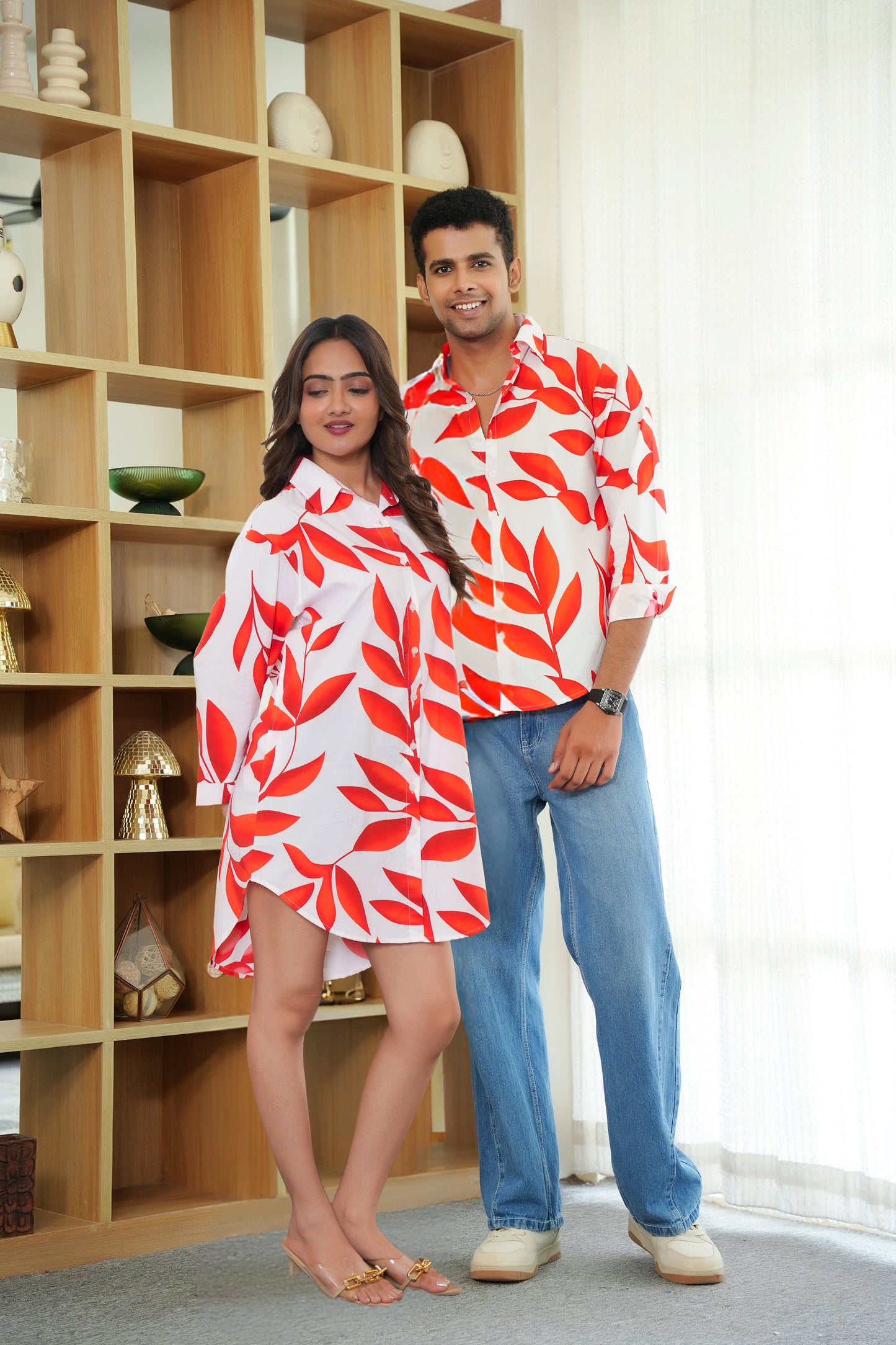 Couple Valentine Dress Set – Matching Cotton Outfits for Anniversary and Date Night