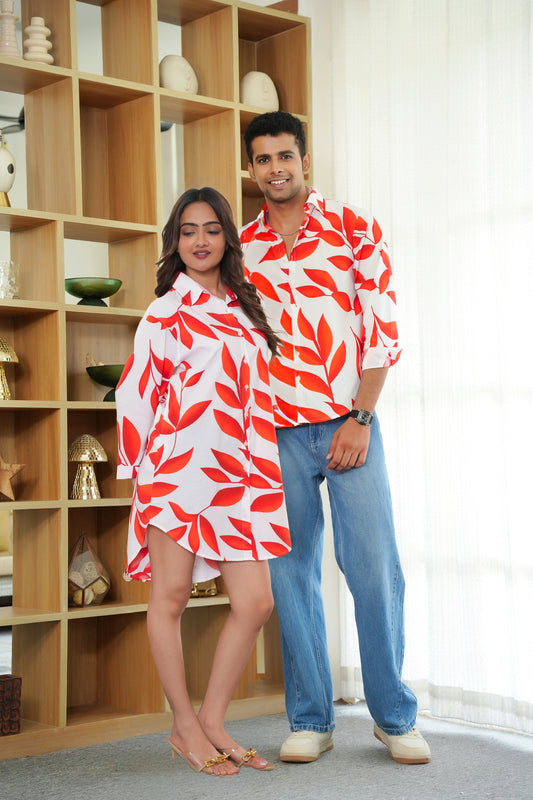 Couple Valentine Dress Set – Matching Cotton Outfits for Anniversary and Date Night