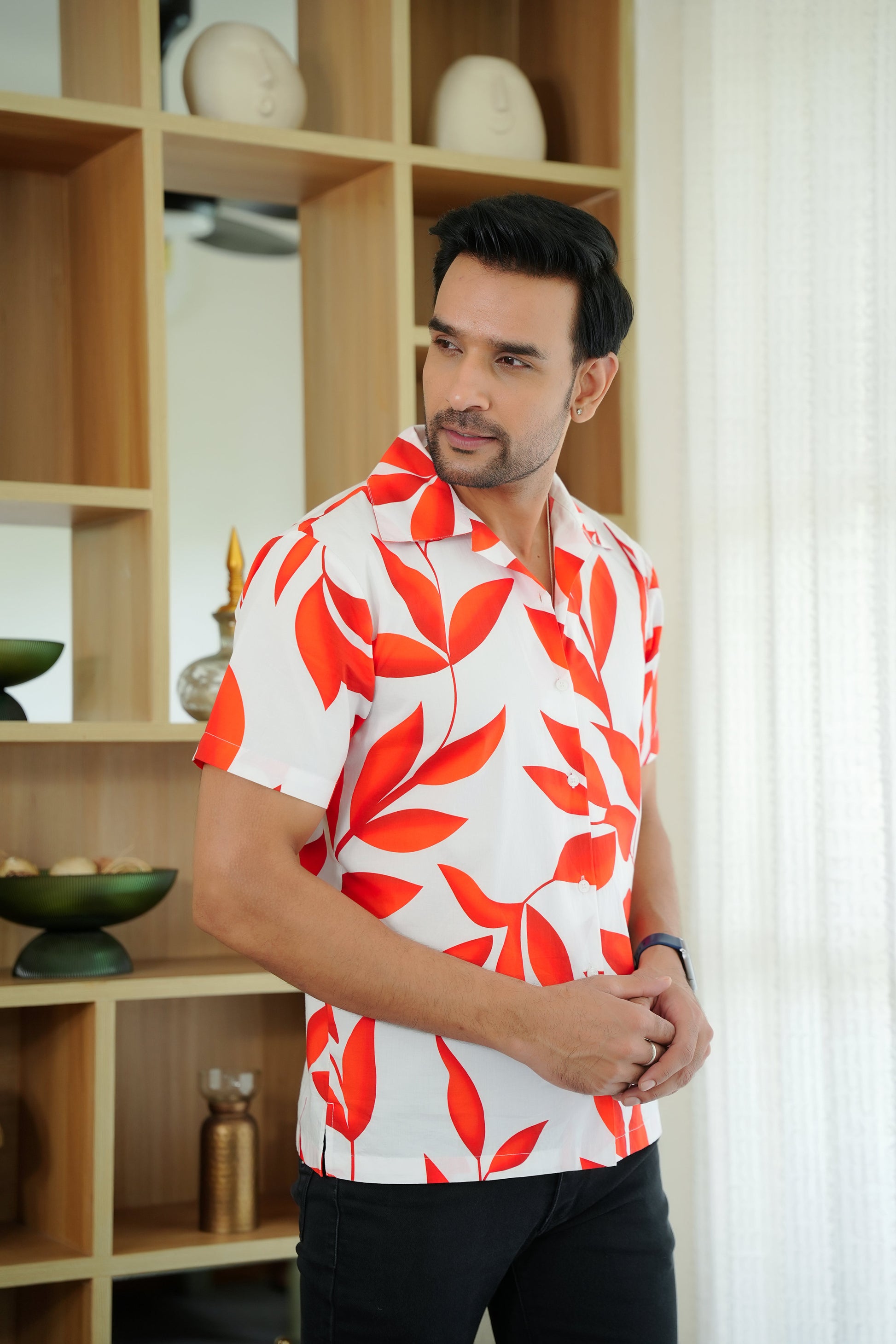 Men Short Sleeve Shirt – Casual Beach Pool Party and Vacation Wear XS