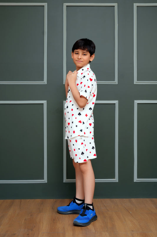 Boys’ Co-ord Set – Shirt & Shorts in Tropical Print