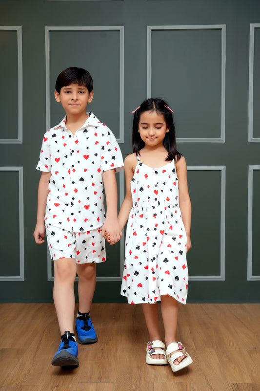 Brother and Sister Matching Twinning Dresses – Printed Resort Wear for Vacations