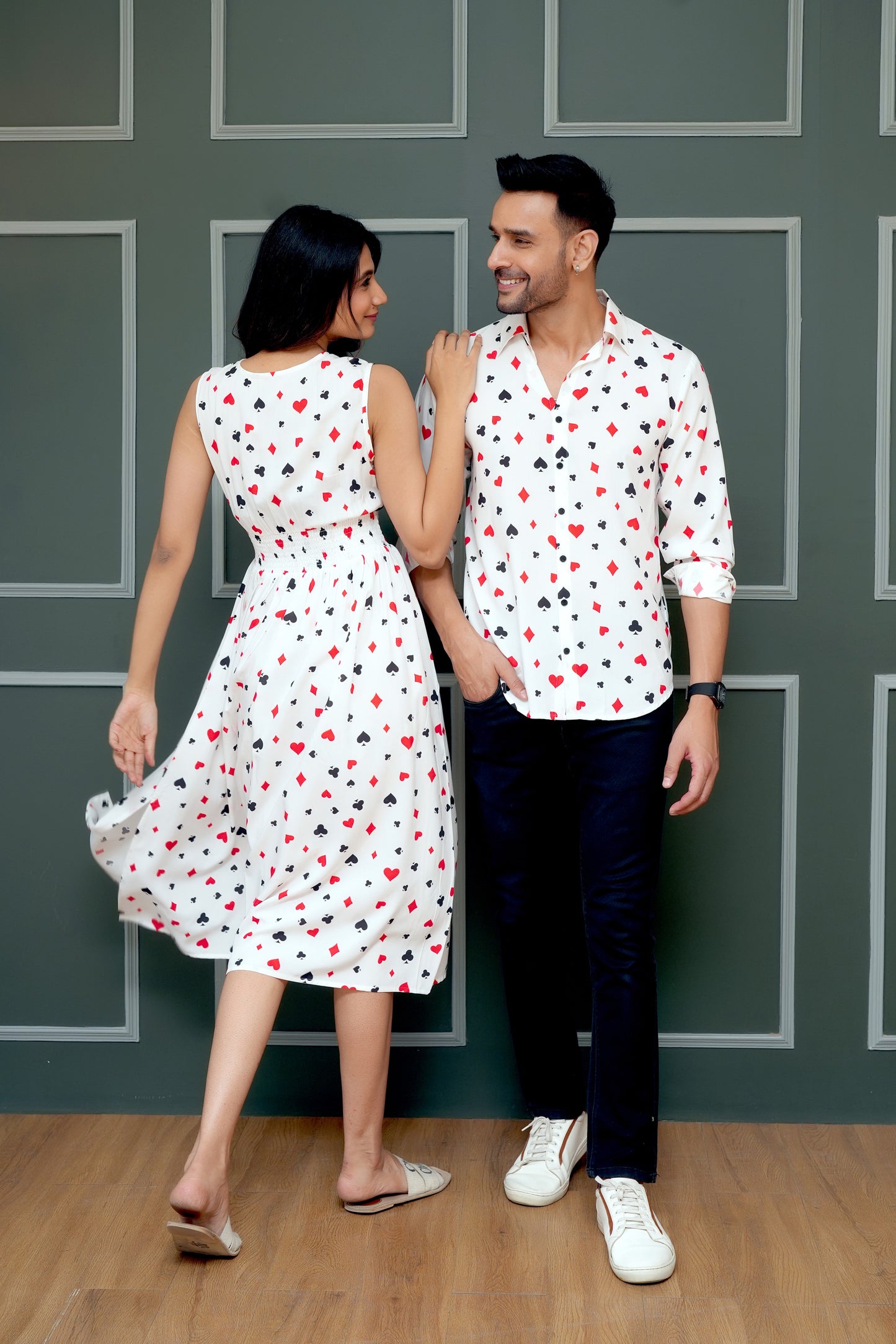 Couple Tropical Print Combo – Shirt & Top Set