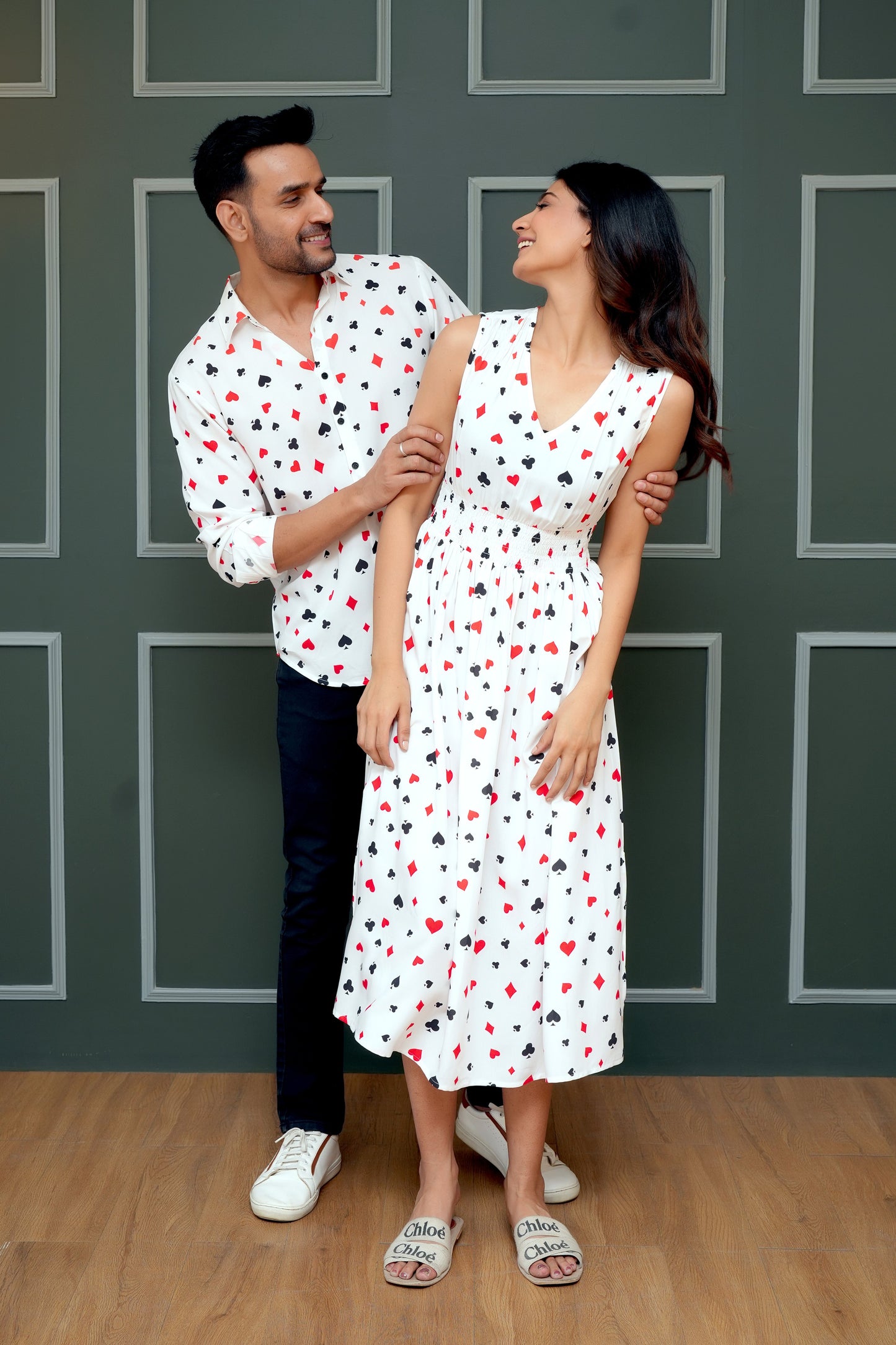 Couple Tropical Print Combo – Shirt & Top Set