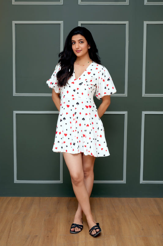 Women’s Tropical Print Short Dress - Resortwear Style