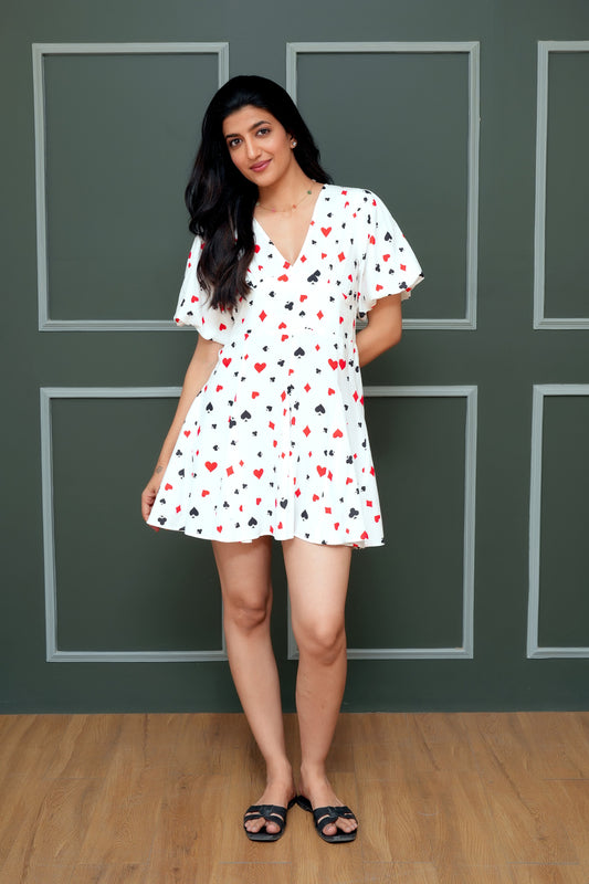 Women’s Tropical Print Short Dress - Resortwear Style