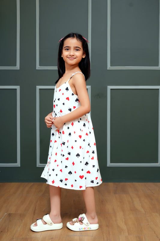 Girls’ A-Line Dress – Sleeveless Printed Summer Look