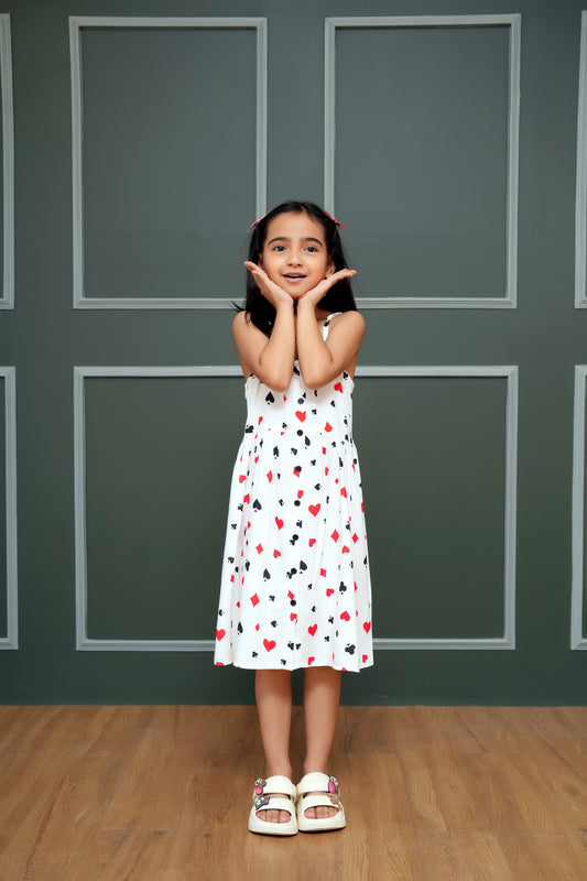 Girls’ A-Line Dress – Sleeveless Printed Summer Look