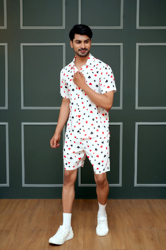 Men’s Matching Shirt and Short Co-ord Set – Printed Statement Look