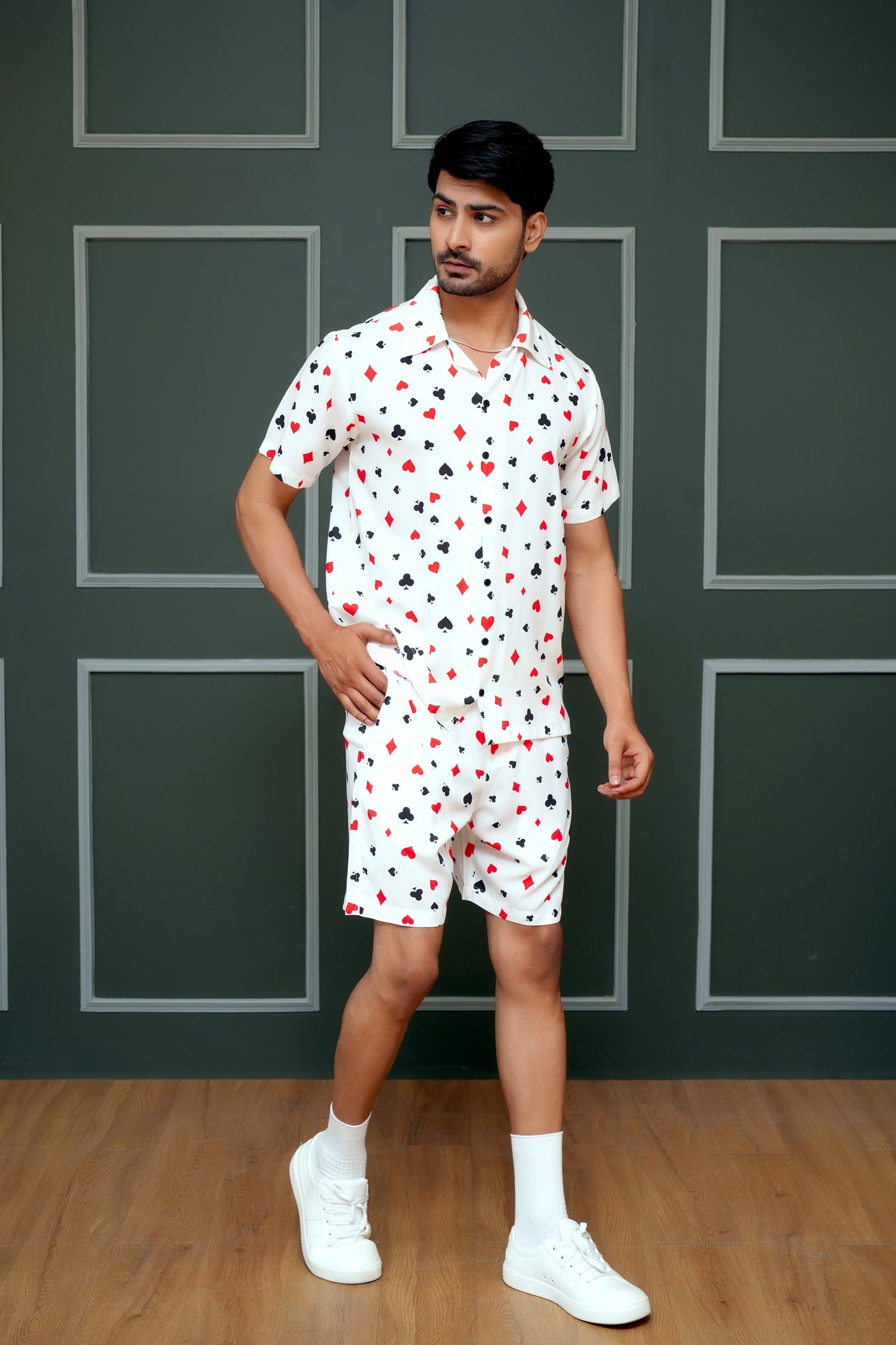 Men’s Matching Shirt and Short Co-ord Set – Printed Statement Look