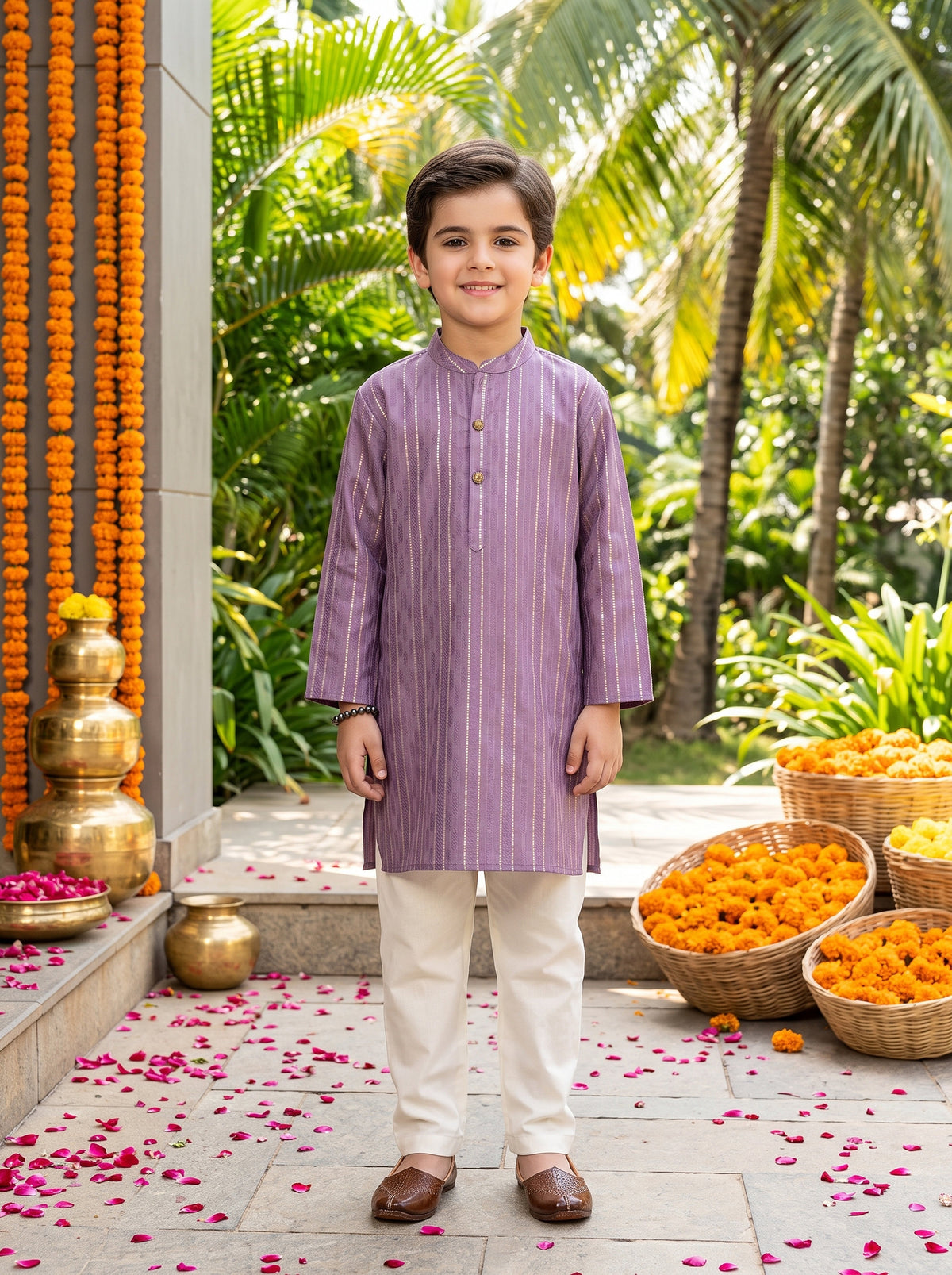 Boys Festive Kurta Pajama Set – Cotton Ethnic Wear