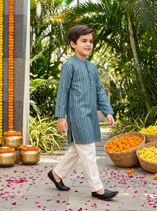 Boys Cotton Kurta Pajama – Wedding & Festive Wear