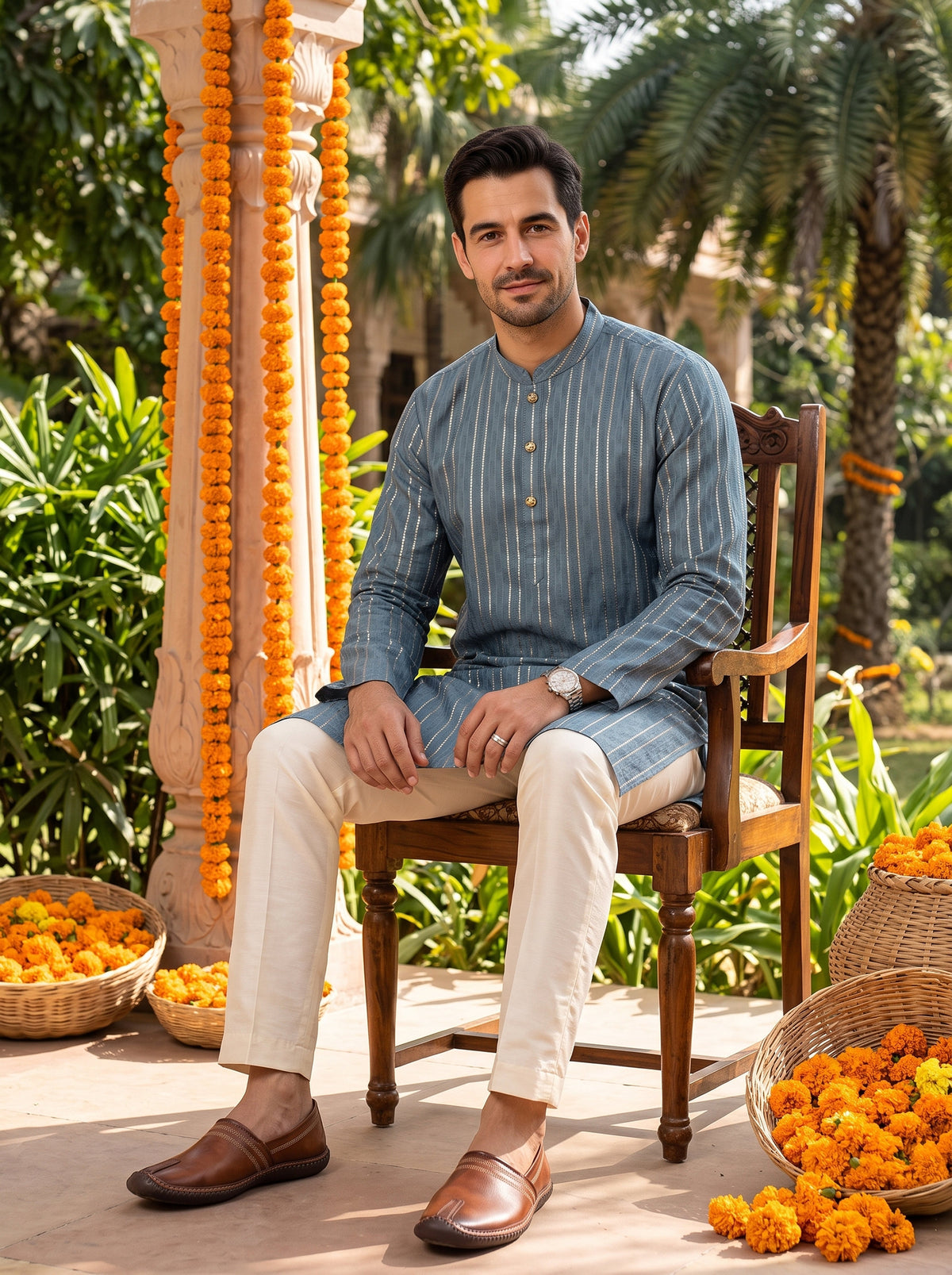 Men’s Cotton Ethnic Kurta – Family Celebration Wear