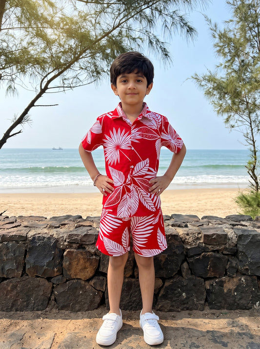 Boys Tropical Co-Ord Set – Beach Vacation & Birthday Wear