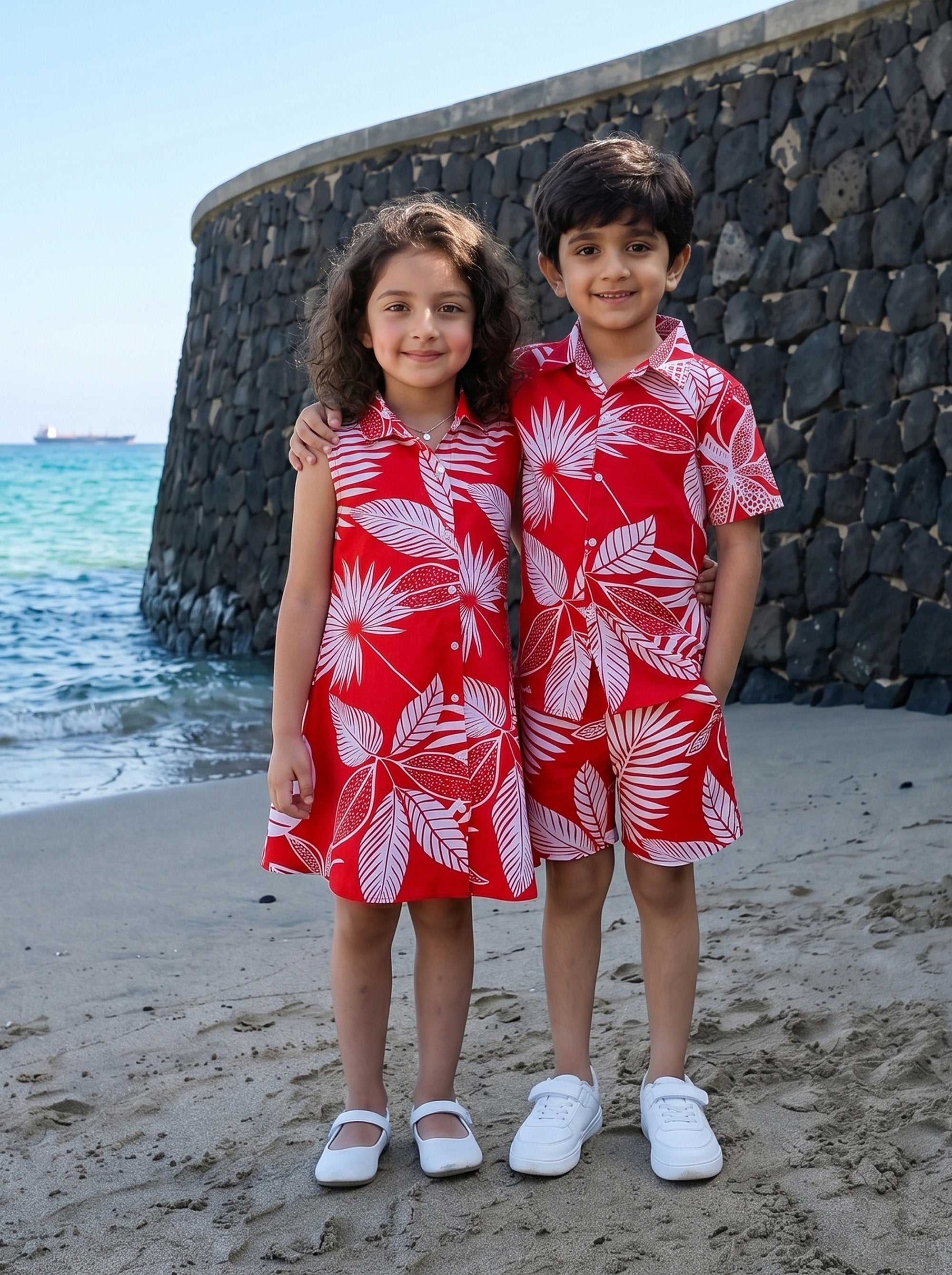 Brother & Sister Matching Outfits – Tropical Vacation Wear