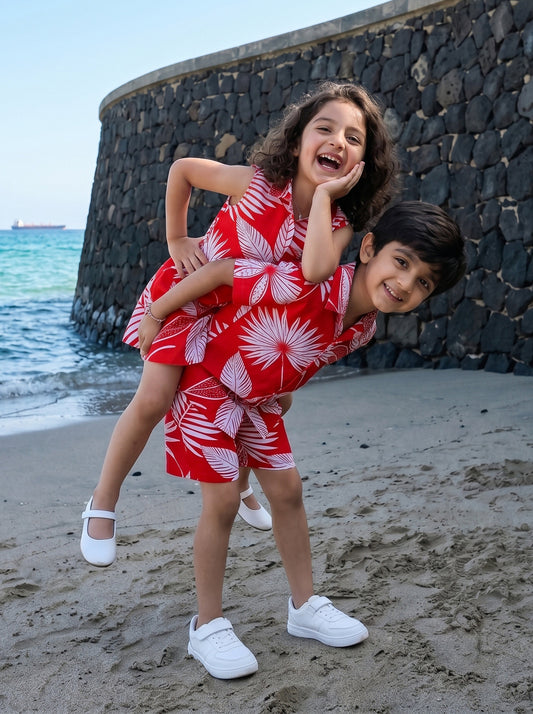 Brother & Sister Matching Outfits – Tropical Vacation Wear