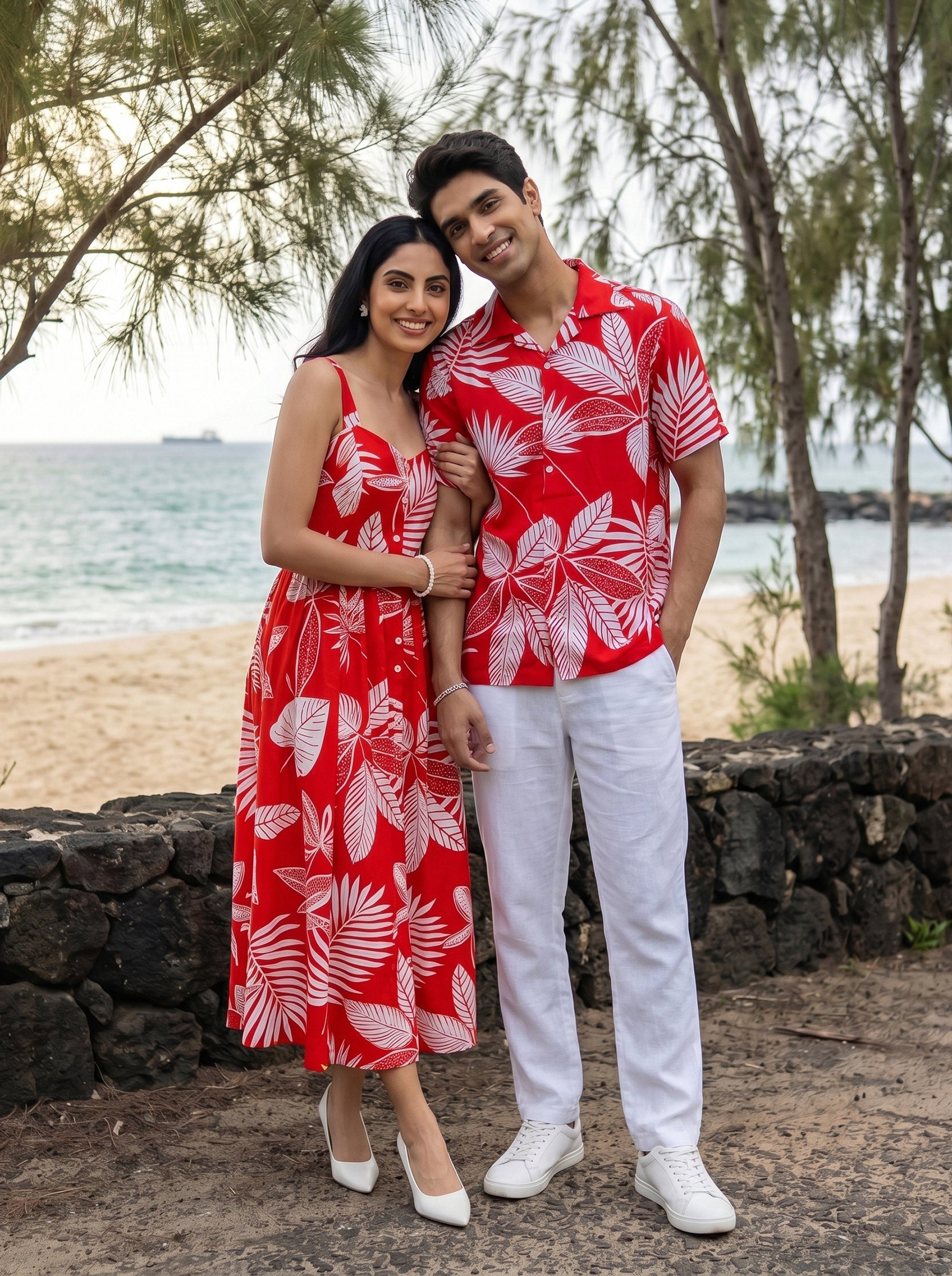 Couple Beach Outfit – Shirt & Midi Dress for Getaways