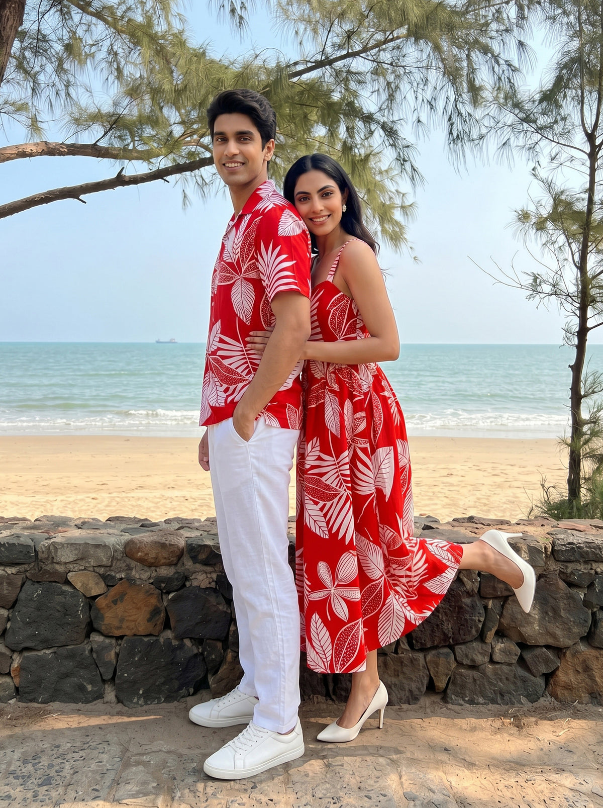 Couple Beach Outfit – Shirt & Midi Dress for Getaways