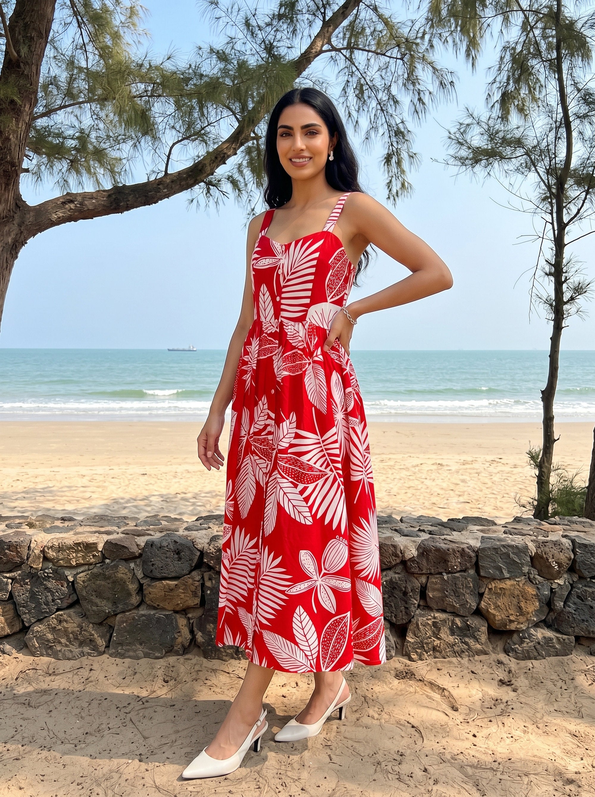 Women’s Midi Dress – Beach & Resort Vacation Outfit
