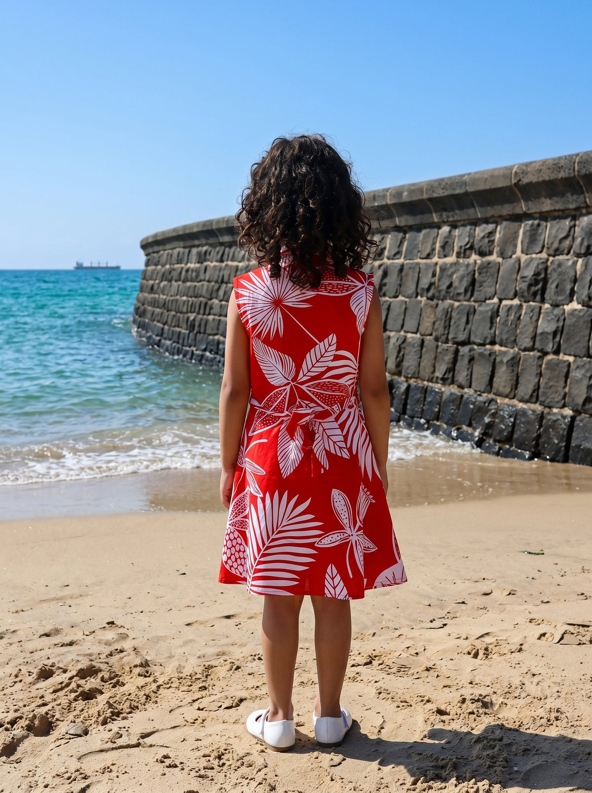 Girl’s A-Line Midi Dress – Summer Vacation & Holiday Wear