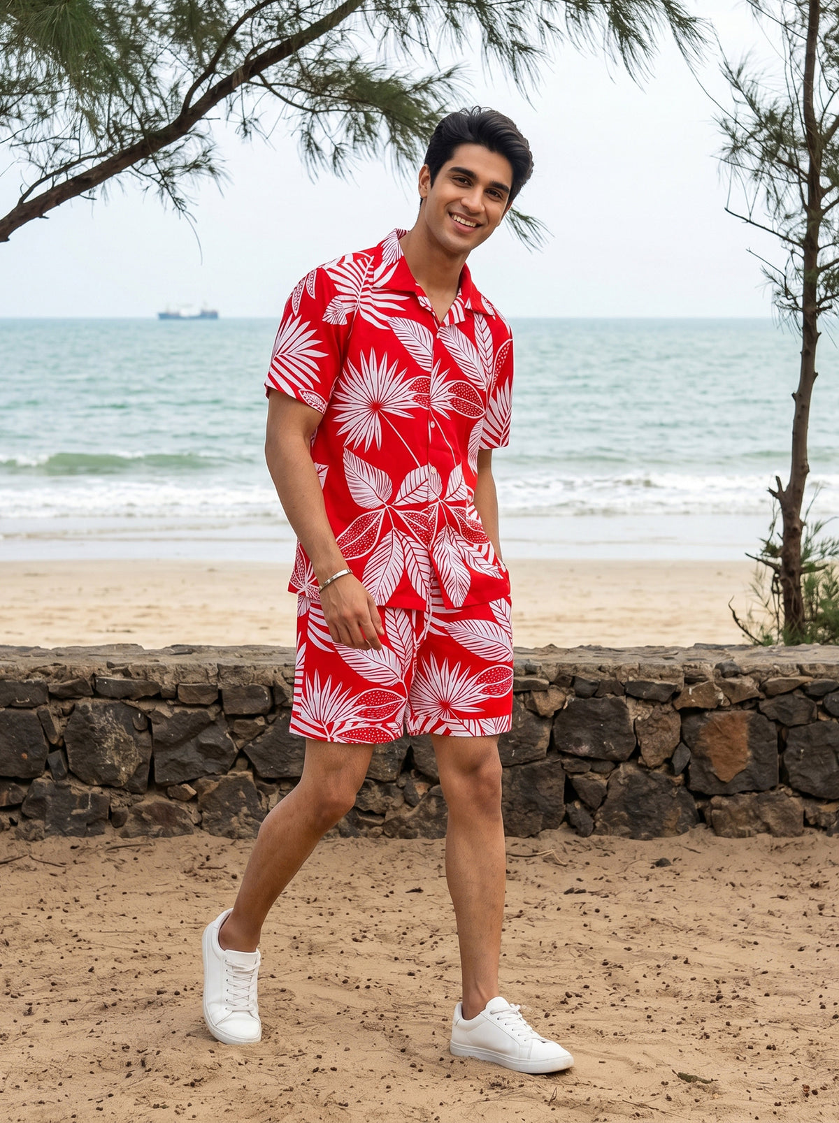 Men’s Tropical Co-Ord Set – Shirt & Shorts for Vacation